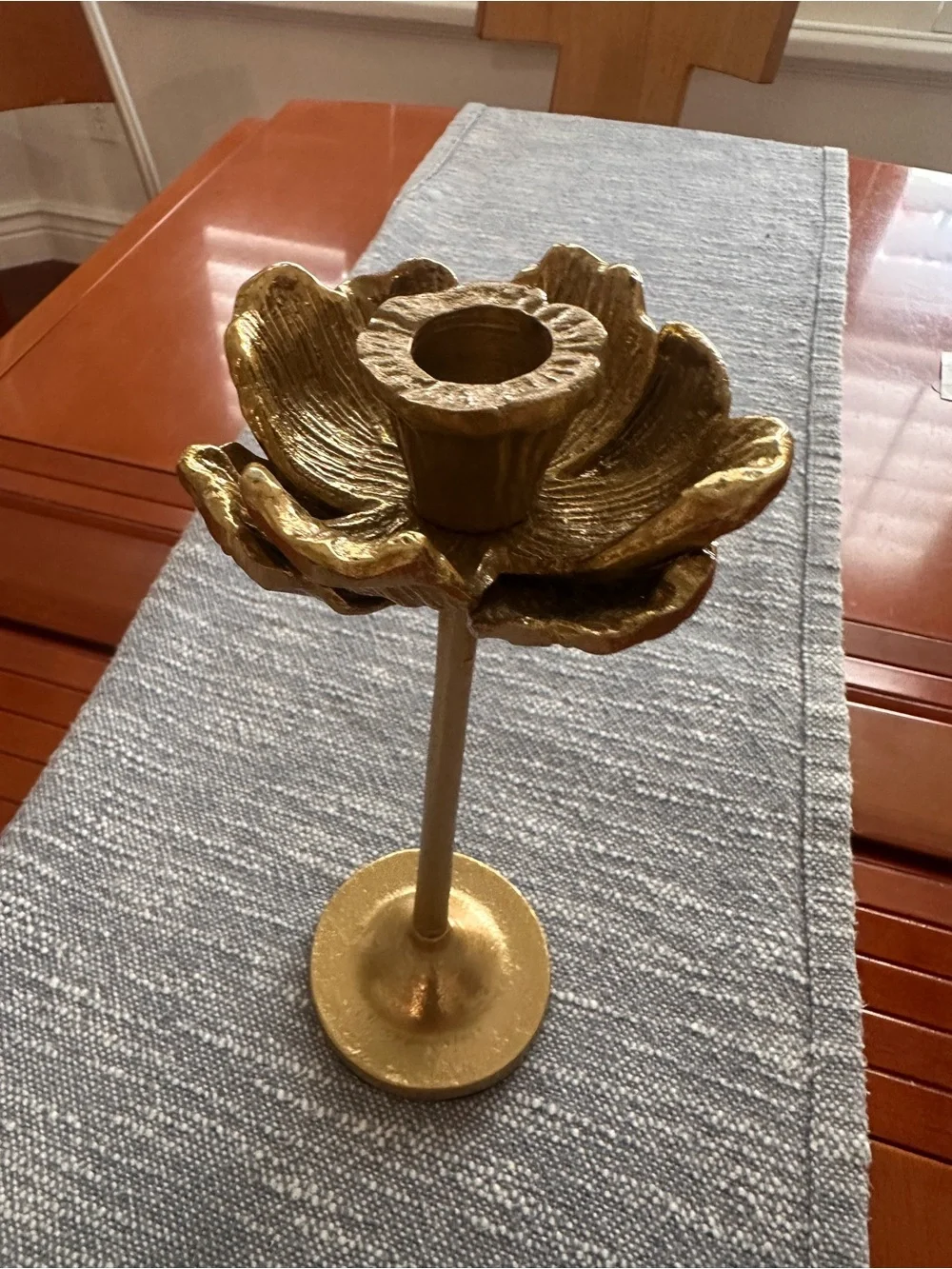 Gold Floral Candle Holder - hand craft in India anthropology vibes